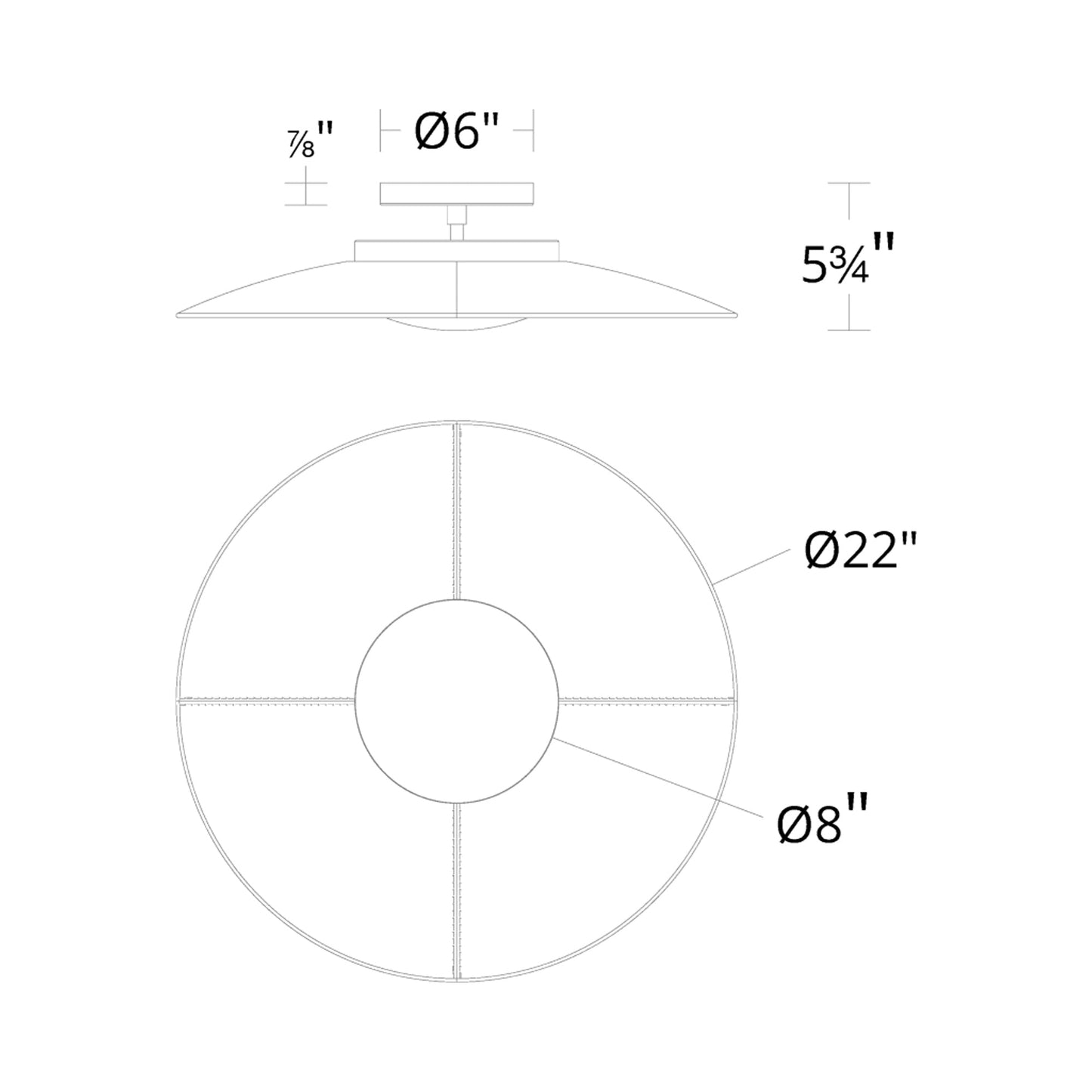 Brody LED Flush Mount Ceiling Light - line drawing.