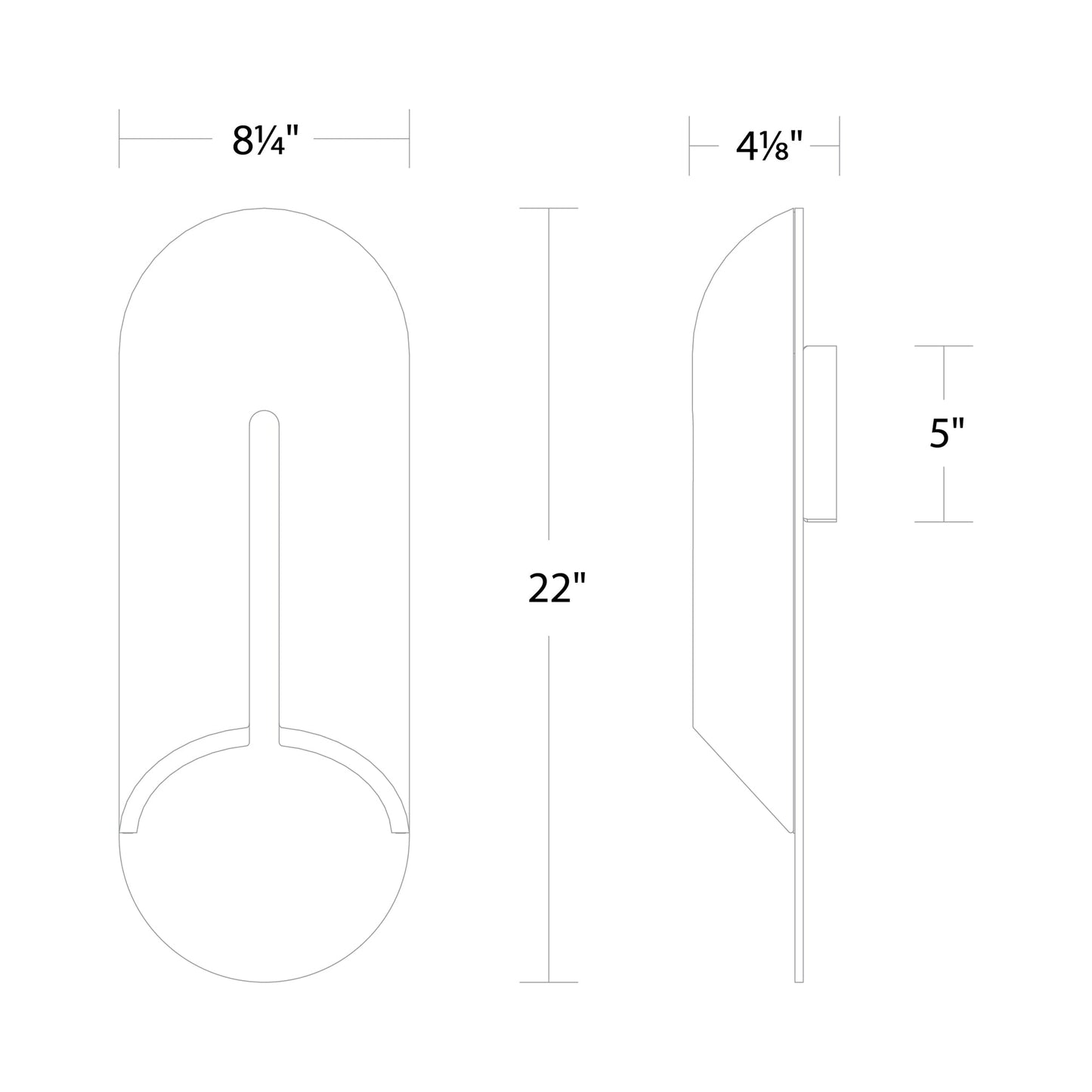 Clog Outdoor LED Wall Light - line drawing.