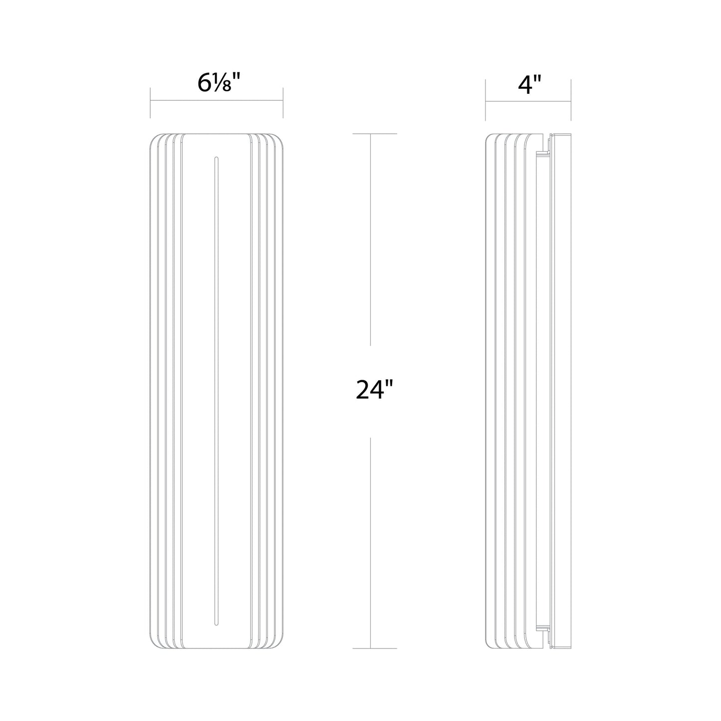 Kane Outdoor LED Wall Light - line drawing.