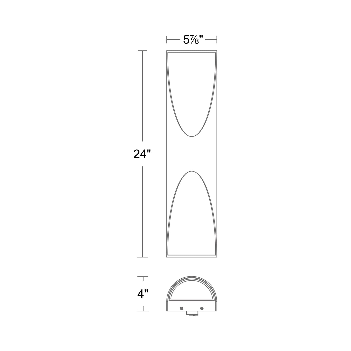 Kastlerock Outdoor LED Wall Light - line drawing.