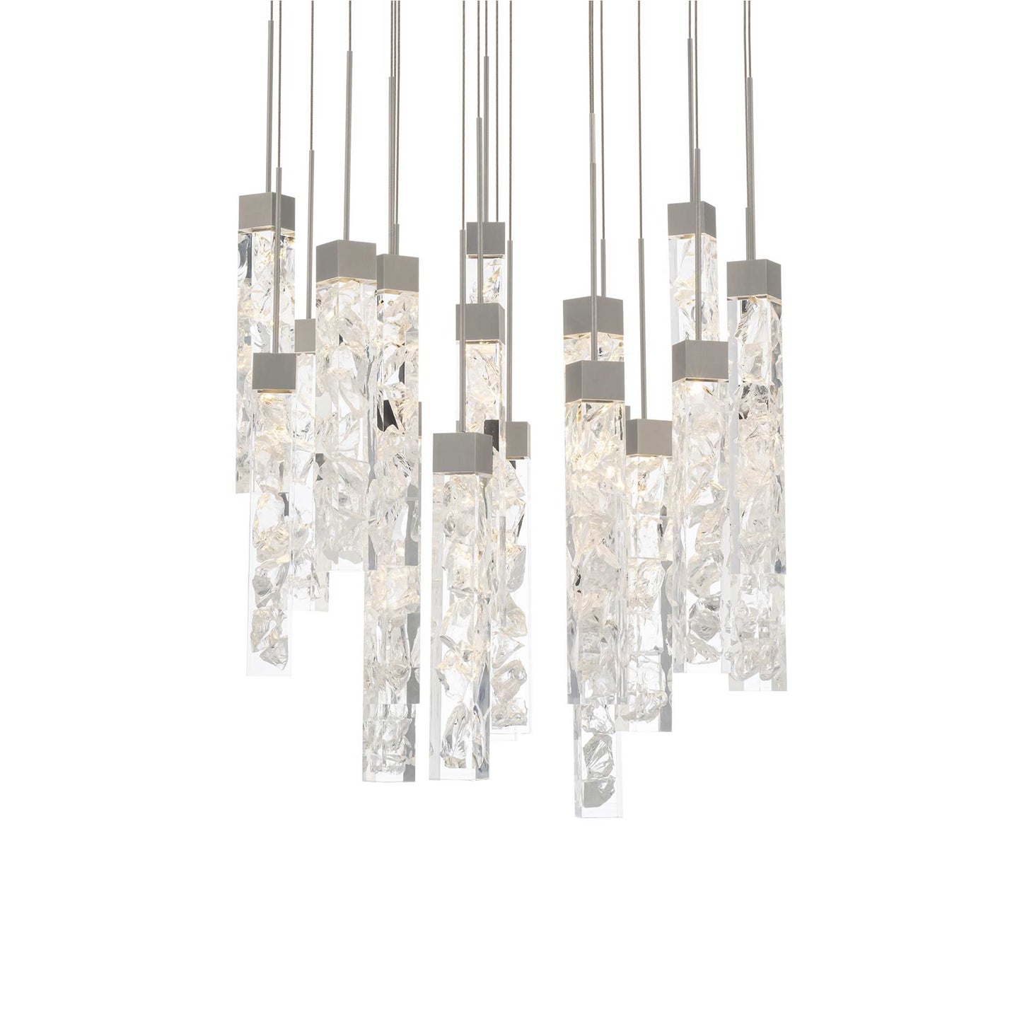 Minx LED Multi Light Pendant Light in Antique Nickel (101W).
