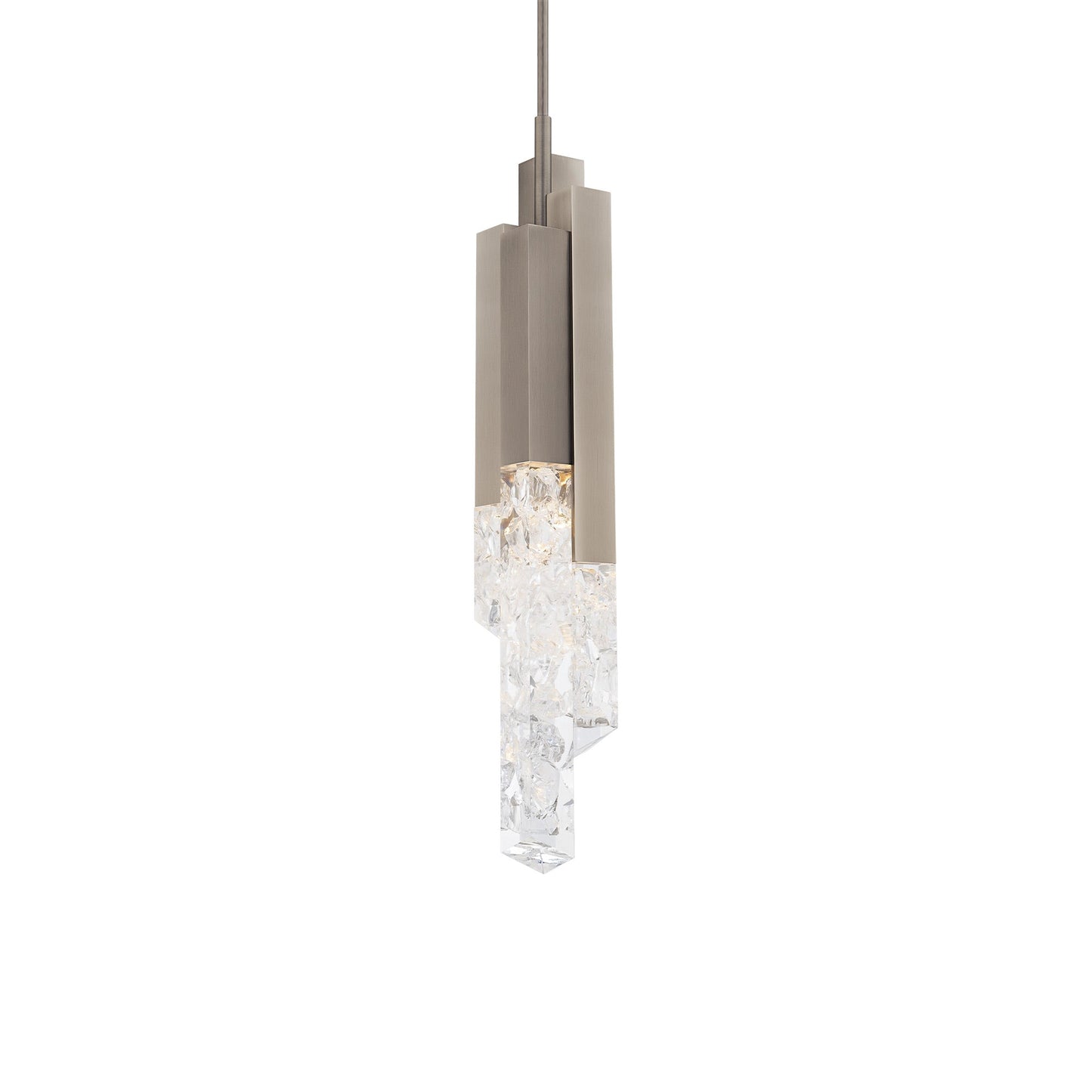 Montage LED Mini Pendant Light in Brushed Nickel.
