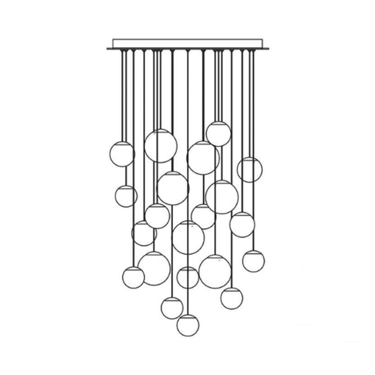 Pisces LED Chandelier in Black (21-Light).