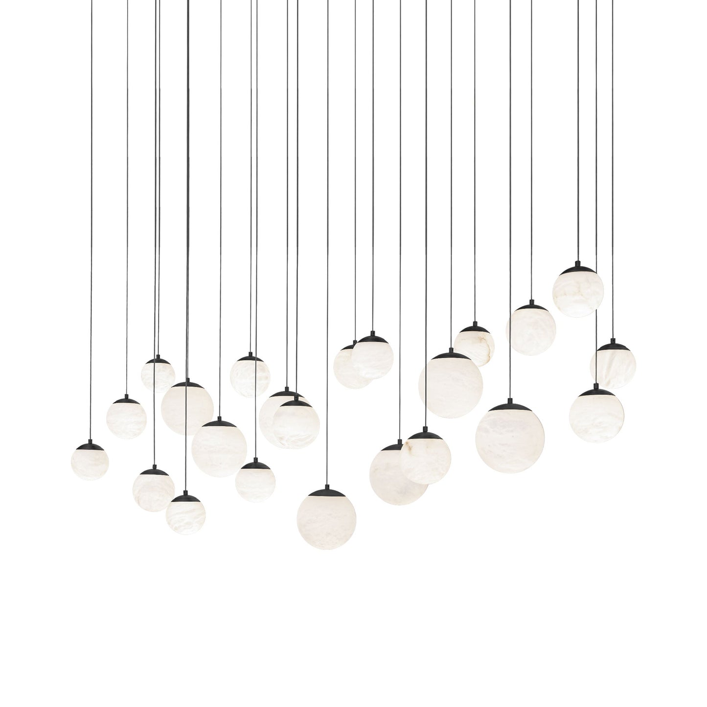 Pisces LED Linear Pendant Light in Black (23-Light).