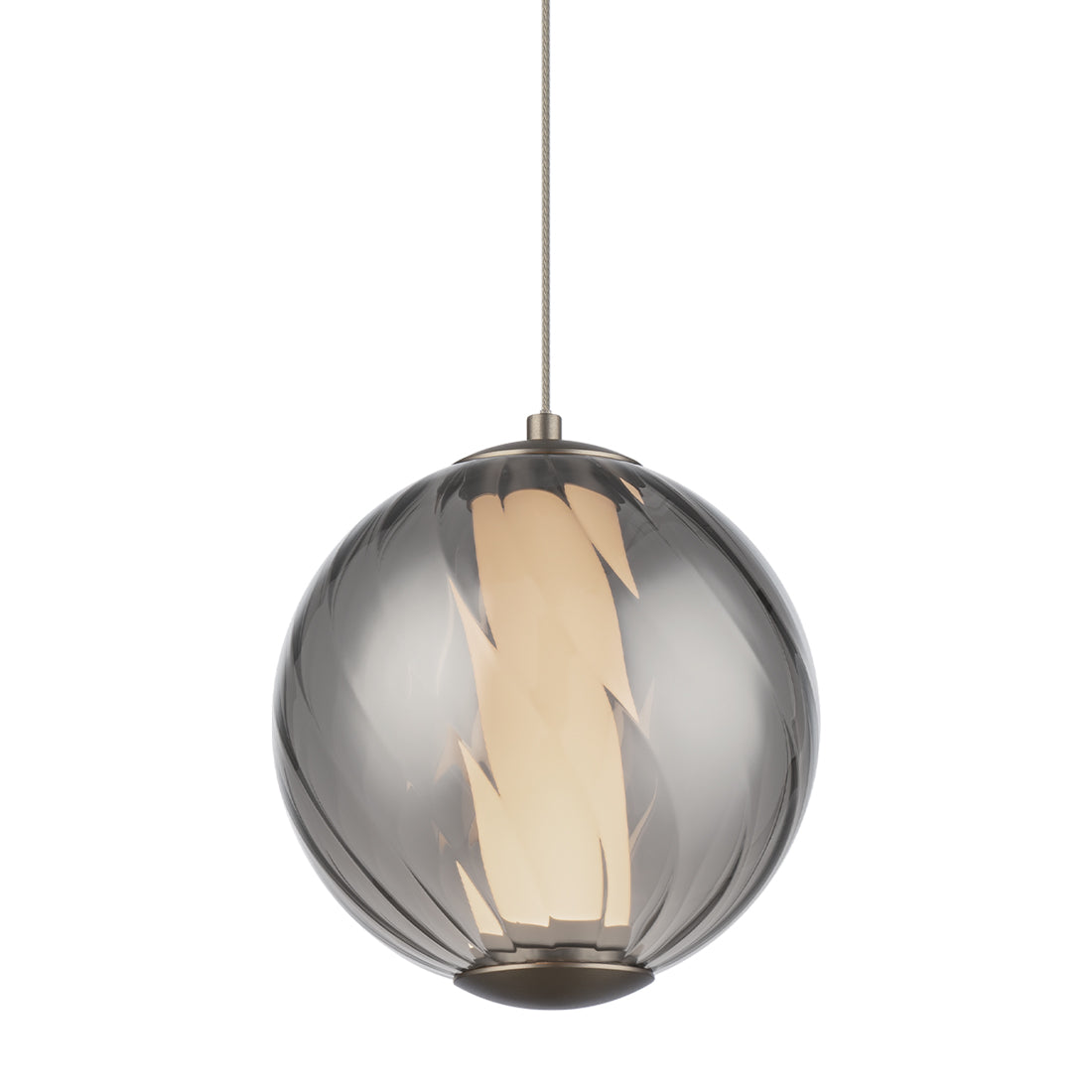 Swirly Mini LED Pendant Light in Brushed Nickel (Large/3000K).