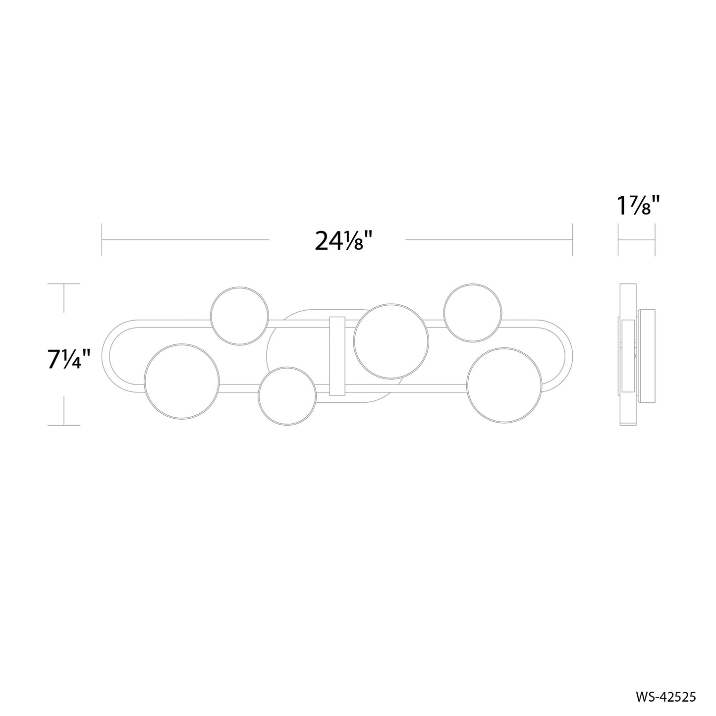 Tableau LED Bath Vanity Light - line drawing.