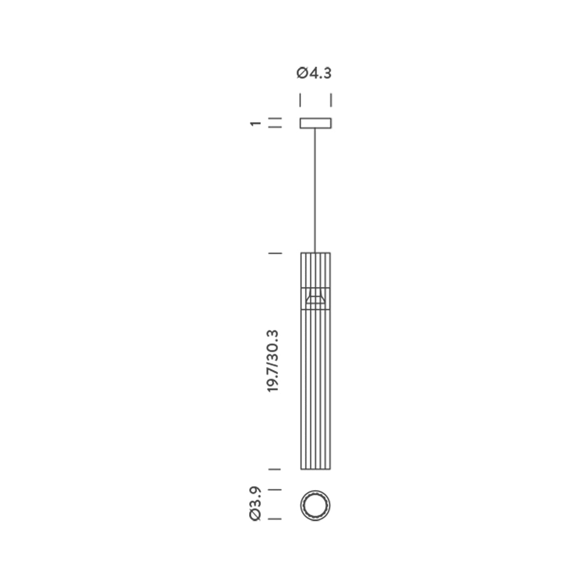 Ilium Pendant Light - line drawing.