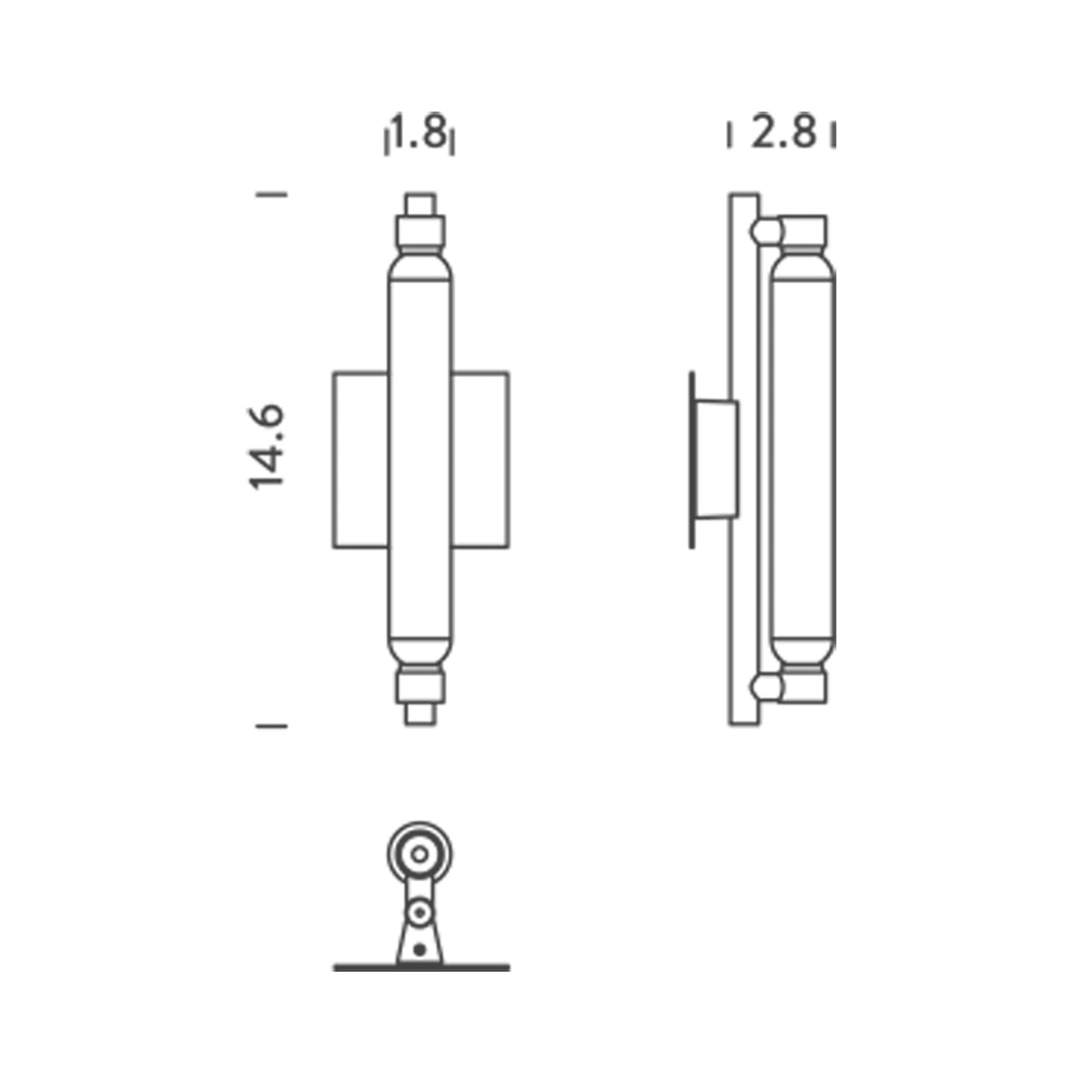La Roche Outdoor LED Wall Light - line drawing.