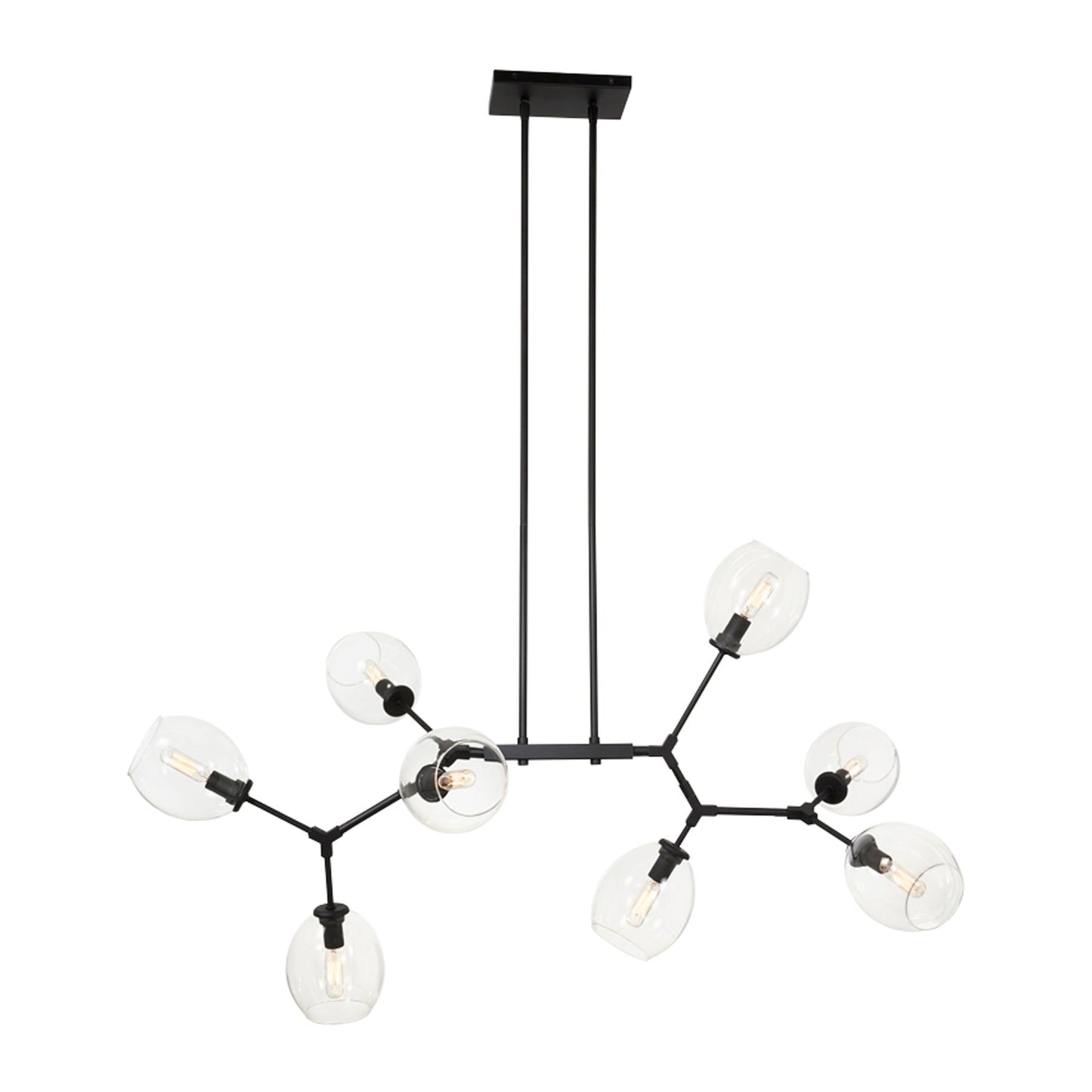 Nexpo Linear Pendant Light in Coal (8-Light).