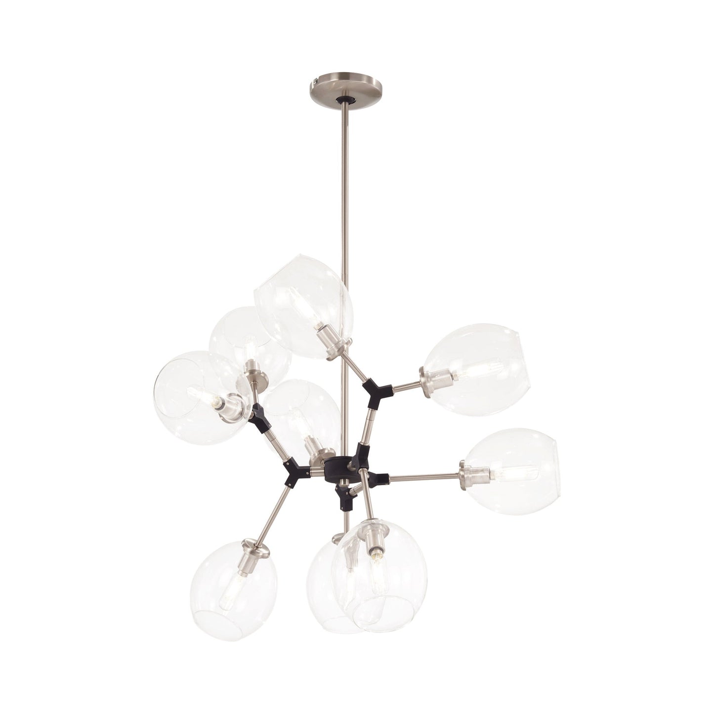 Nexpo Pendant Light in Brushed Nickel/Black (9-Light).