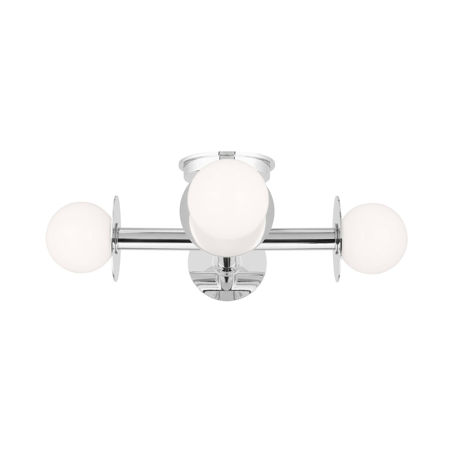 Nodes Semi Flush Mount Ceiling Light in Polished Nickel.