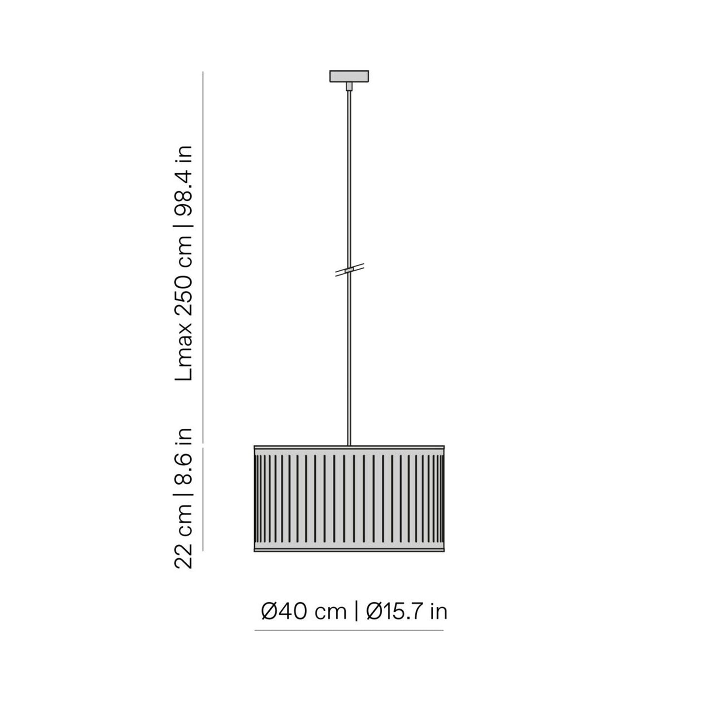 Autumn Pendant Light - line drawing.