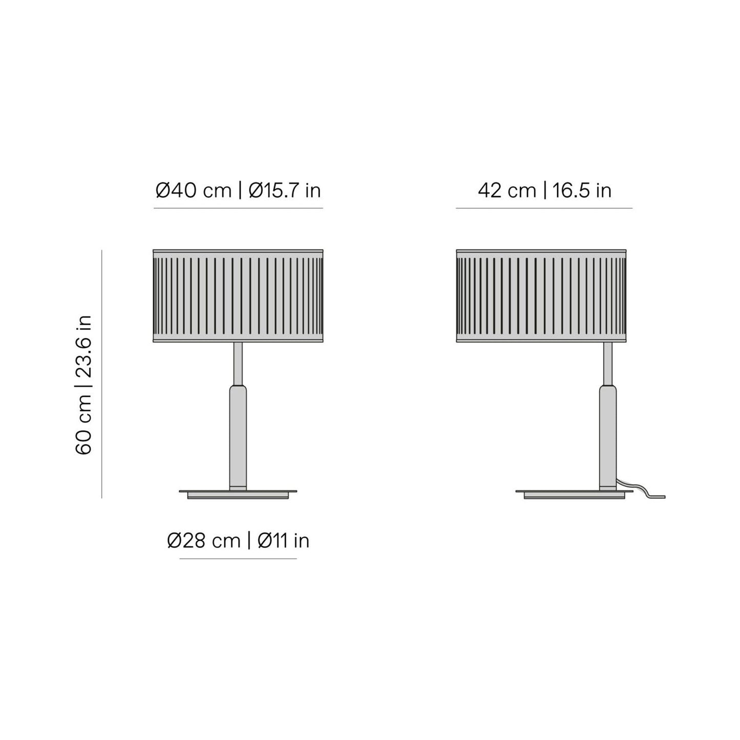 Autumn Table Lamp - line drawing.