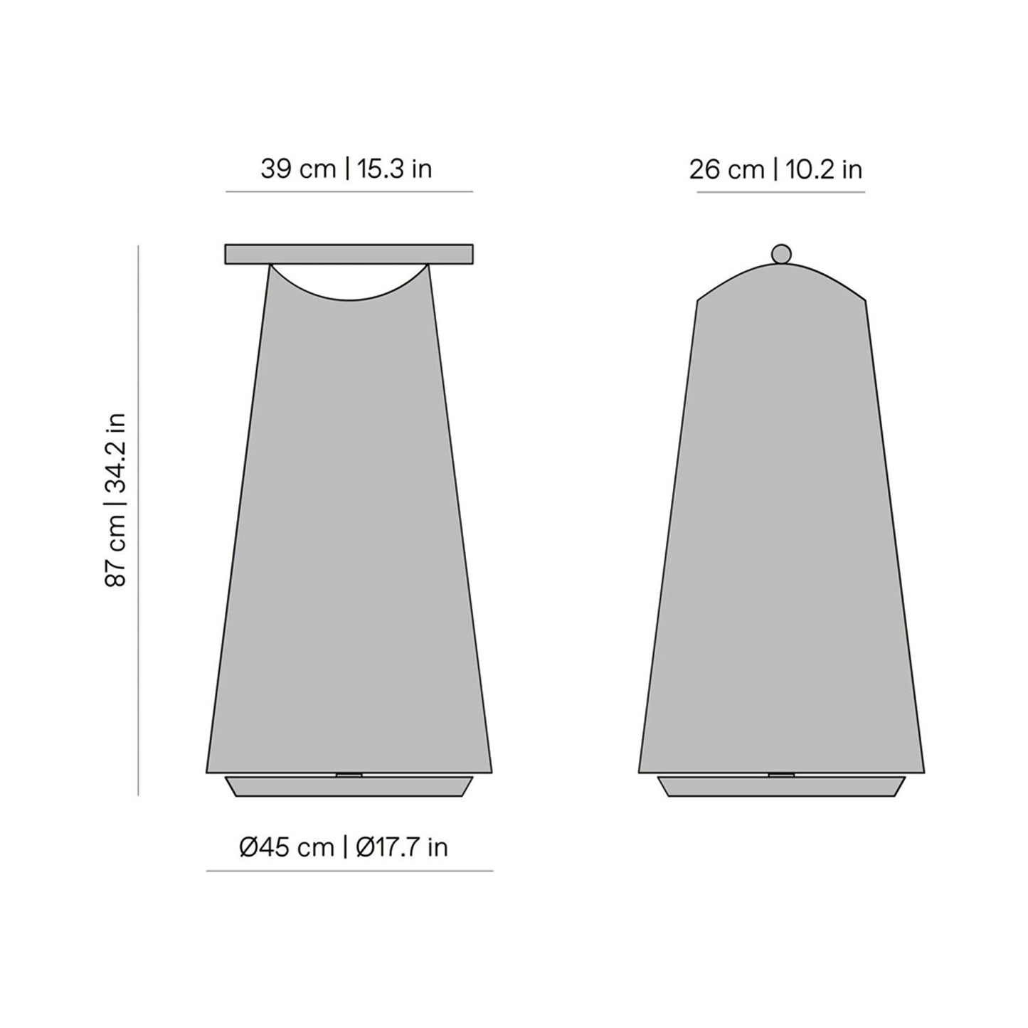 Catay Floor Lamp - line drawing.