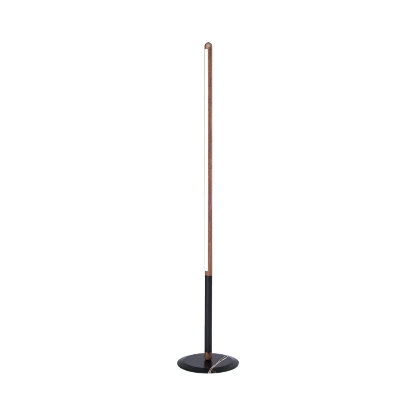 Linea Uno LED Floor Lamp in Walnut/Graphite.