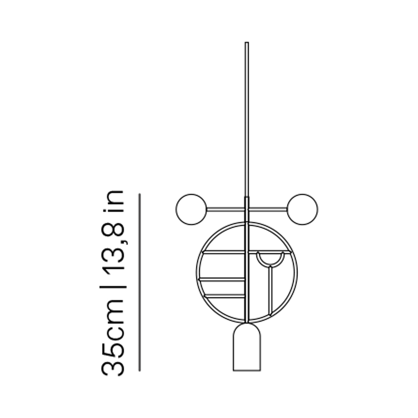 Wooden Dots WD06 Pendant Light - line drawing.