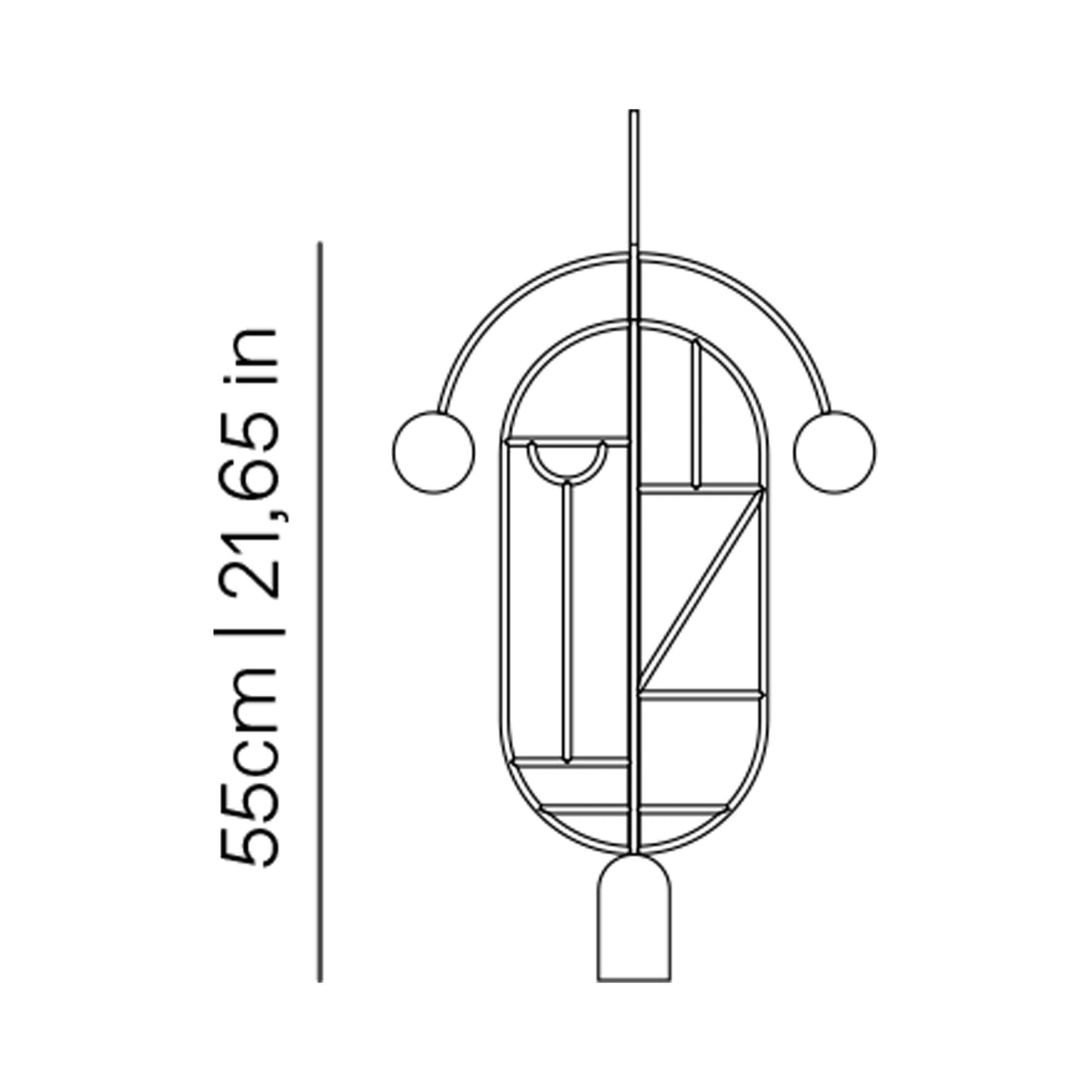 Wooden Dots WD07 Pendant Light - line drawing.