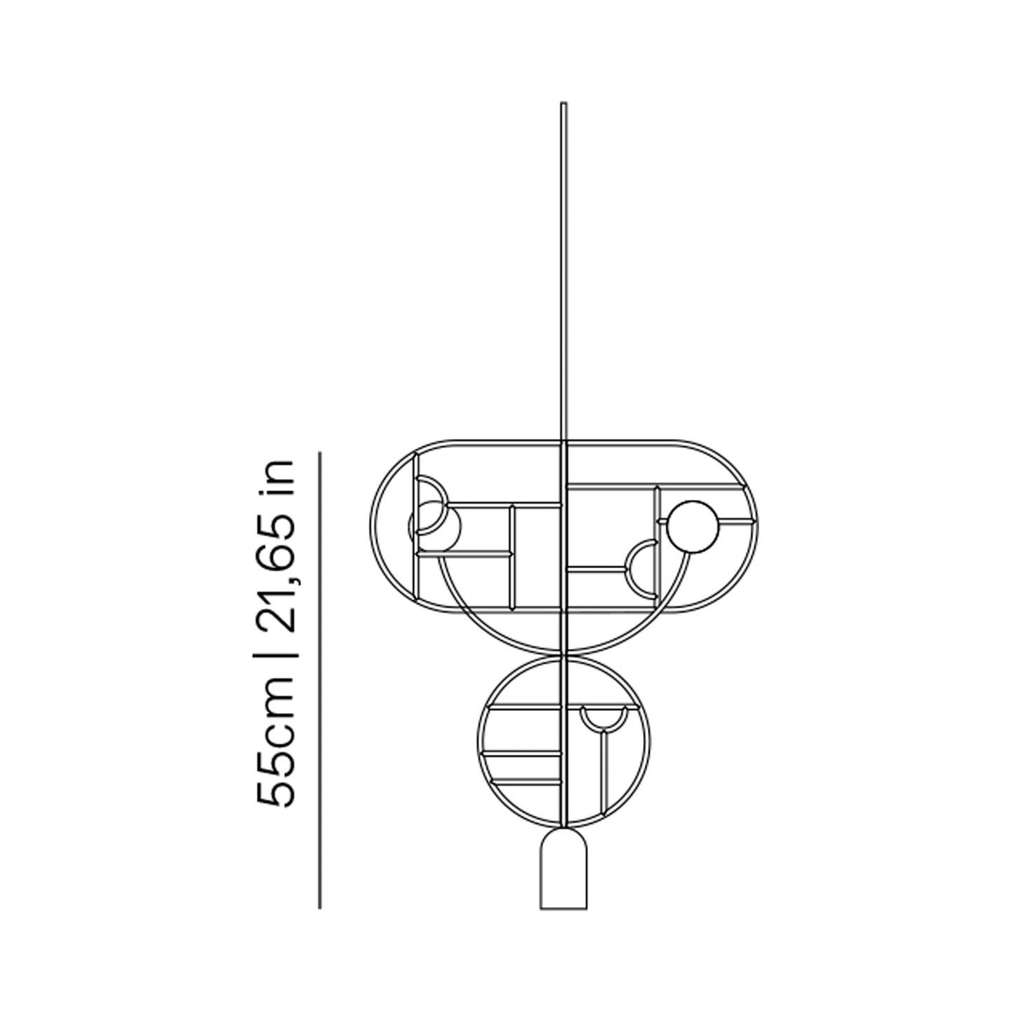 Wooden Dots WDS07 Pendant Light - line drawing.