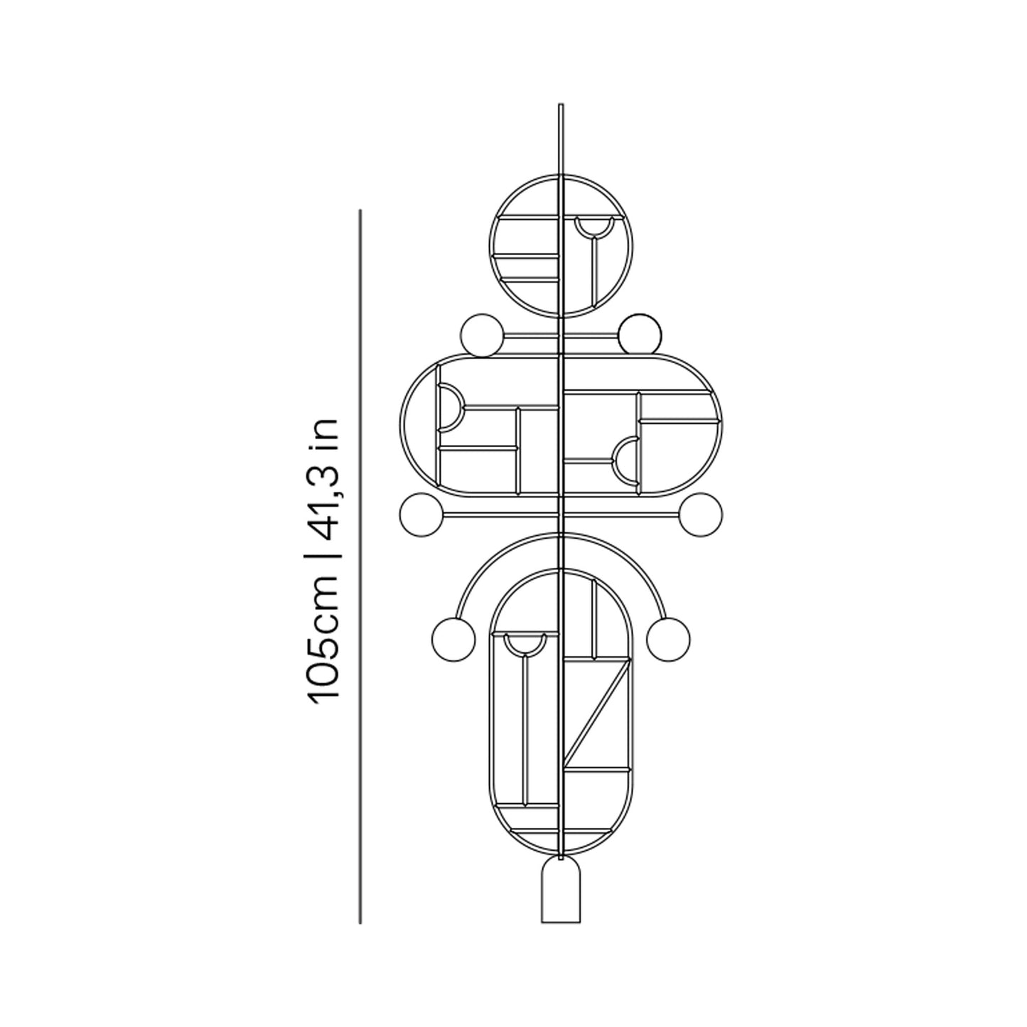 Wooden Dots WDS19 Pendant Light - line drawing.