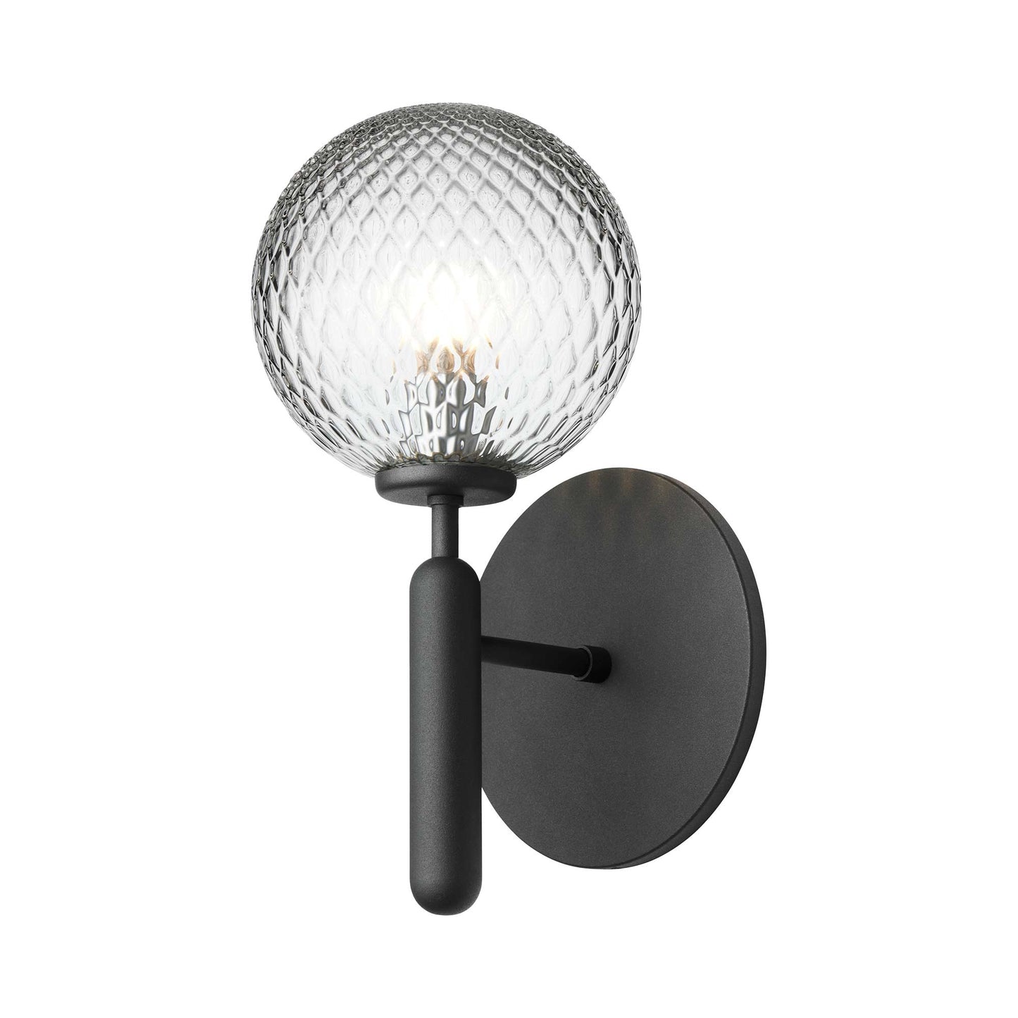 Miira Wall Light in Rock Grey/Optic Clear.