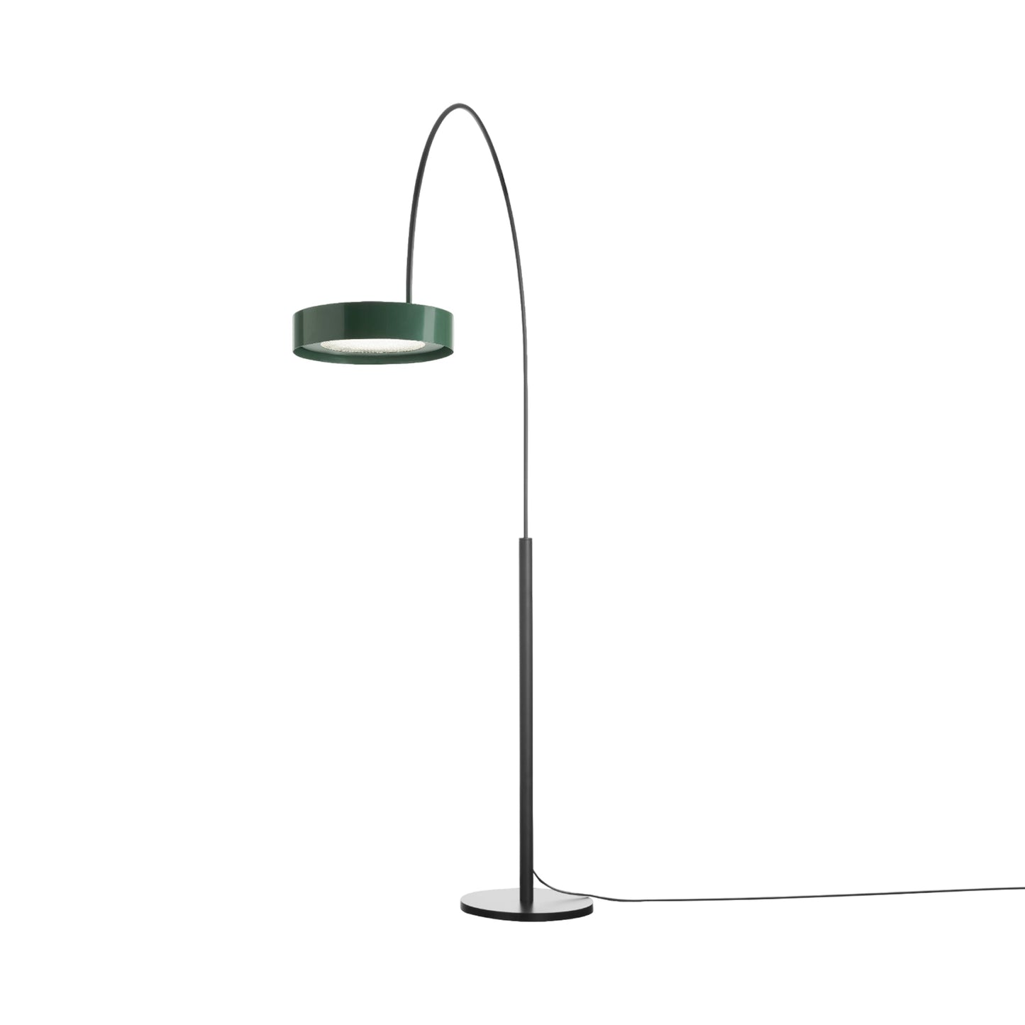 Berlin Outdoor Arched Floor Lamp in Matt Black/Green.