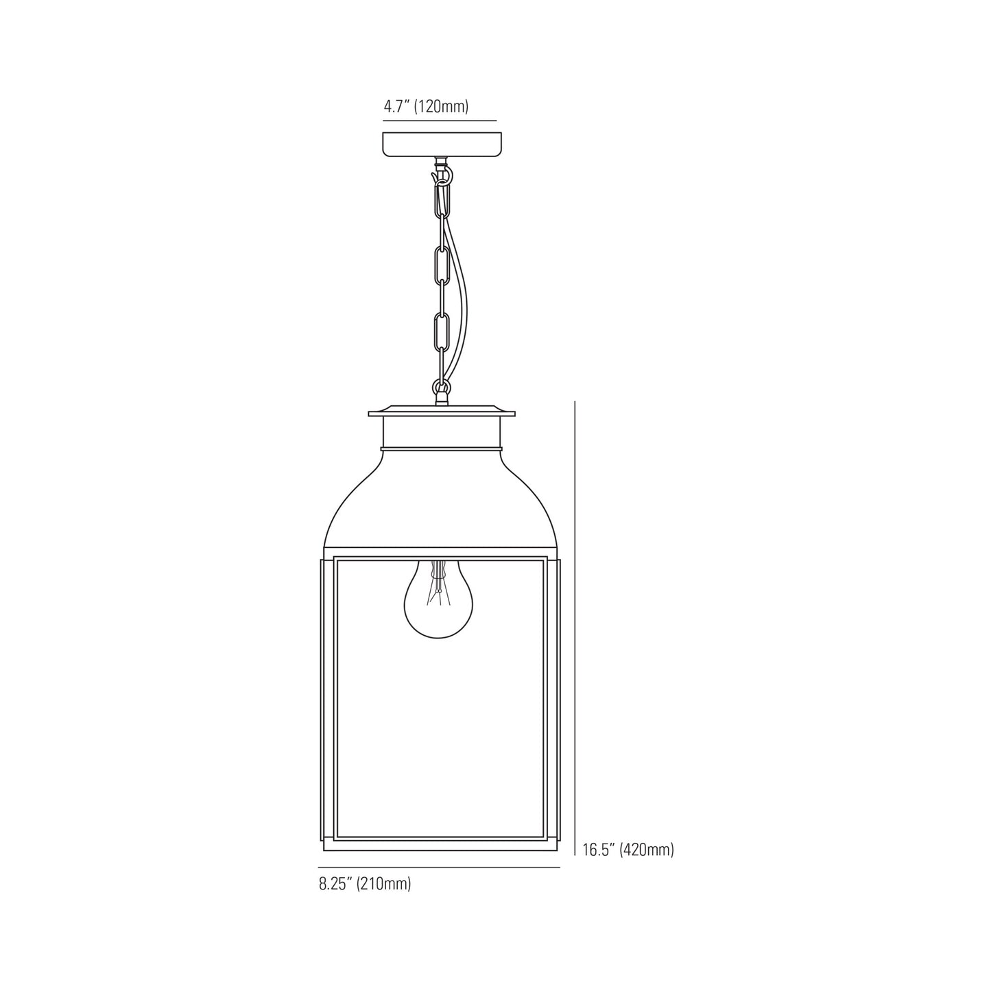 0277 Pendant Light - line drawing.