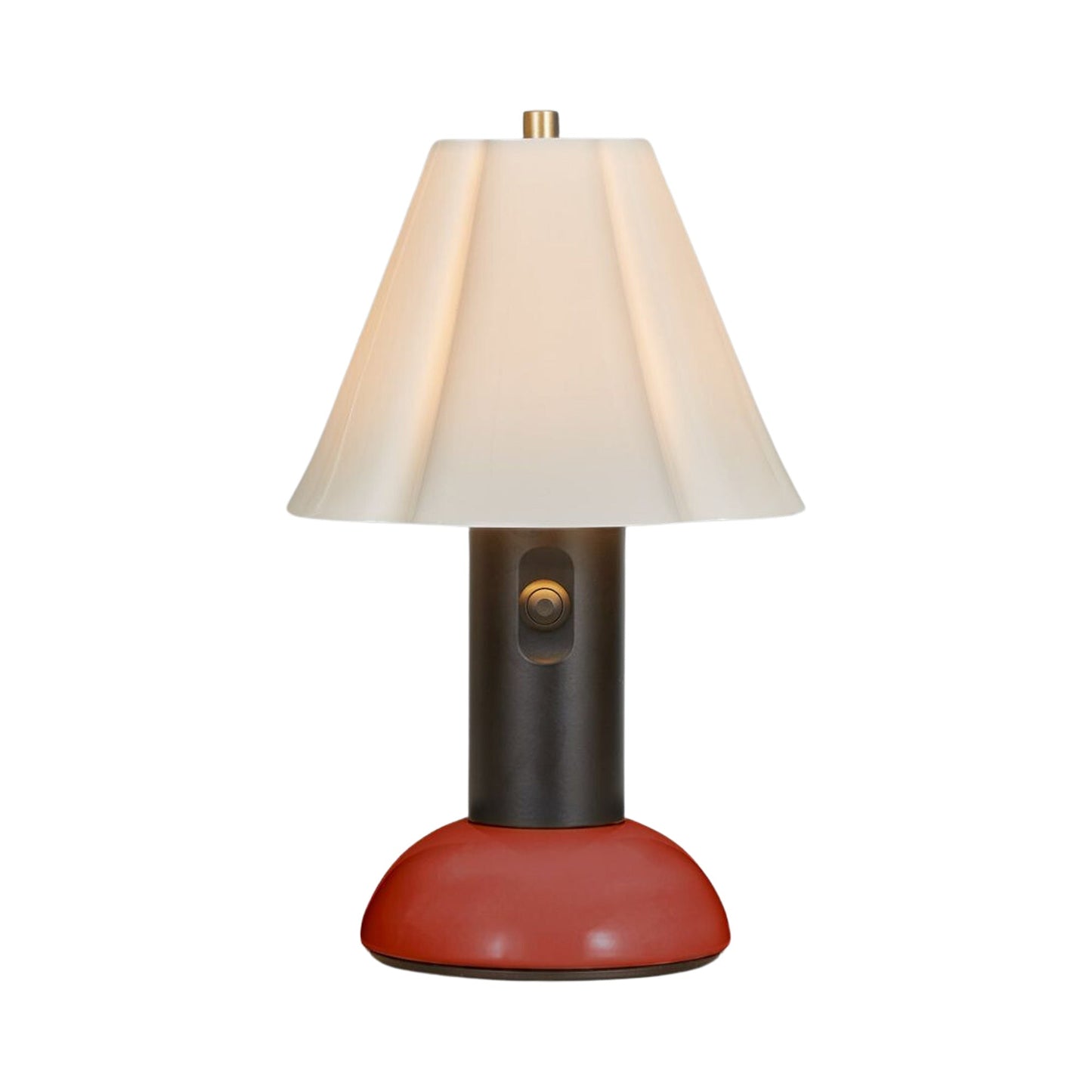 Blossom Outdoor LED Portable Table Lamp in Rusty Red.