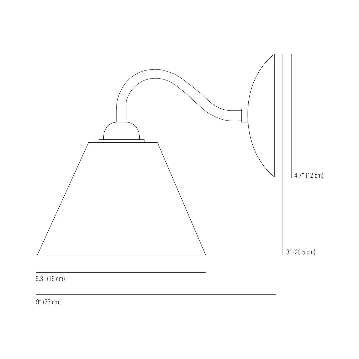 Circus Prismatic Wall Light - line drawing.