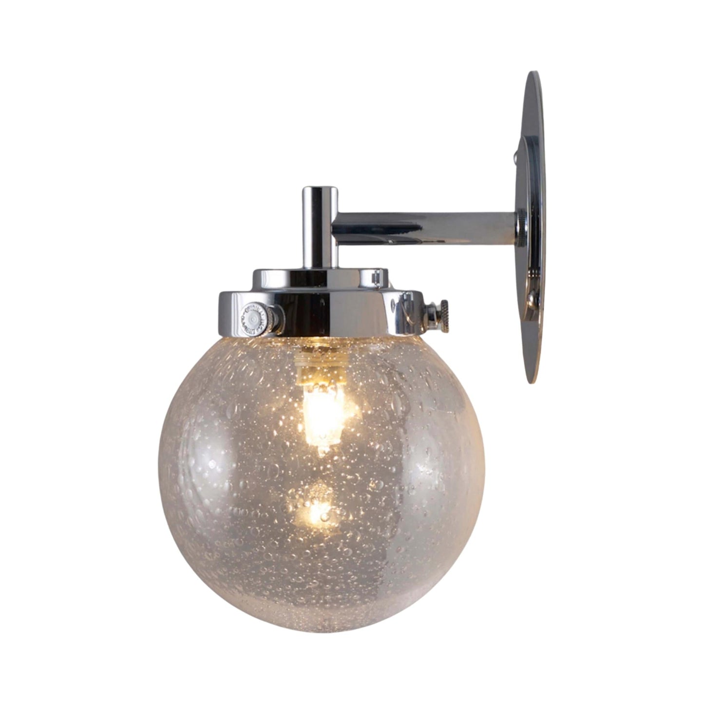 Globe Wall Light in Polished Chrome/Seedy Clear.
