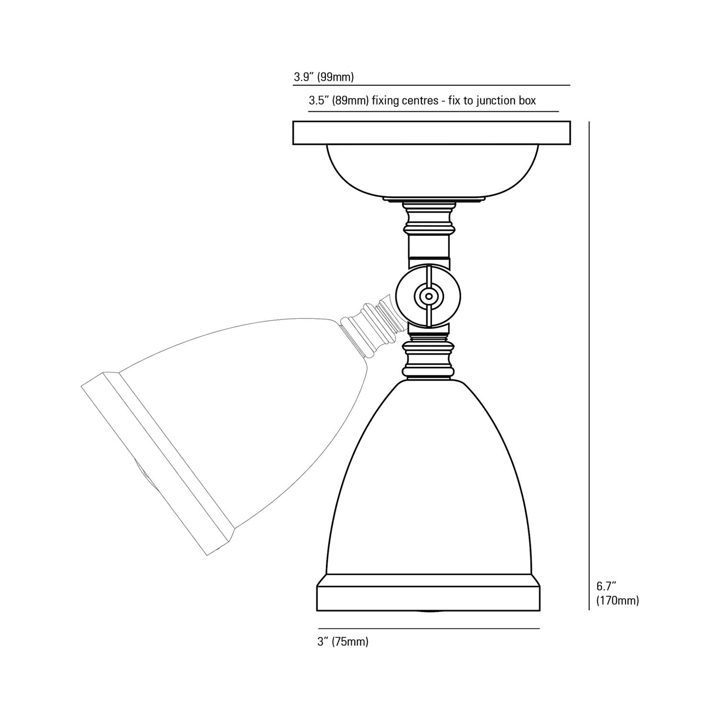GU10 Spot Light - line drawing.