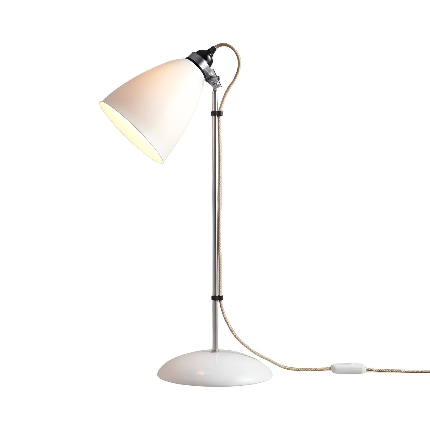 Hector Dome Table Lamp in Natural White (Large).