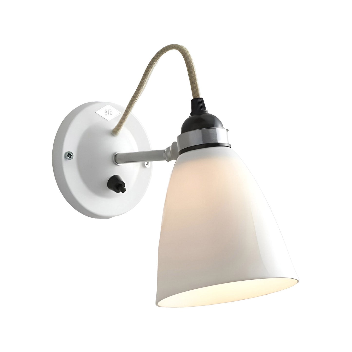 Hector Dome Wall Light in Natural White (Medium/With Switch).