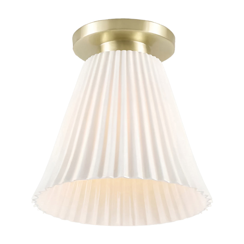 Hector Pleat Flush Mount Ceiling Light in Satin Brass (Large).