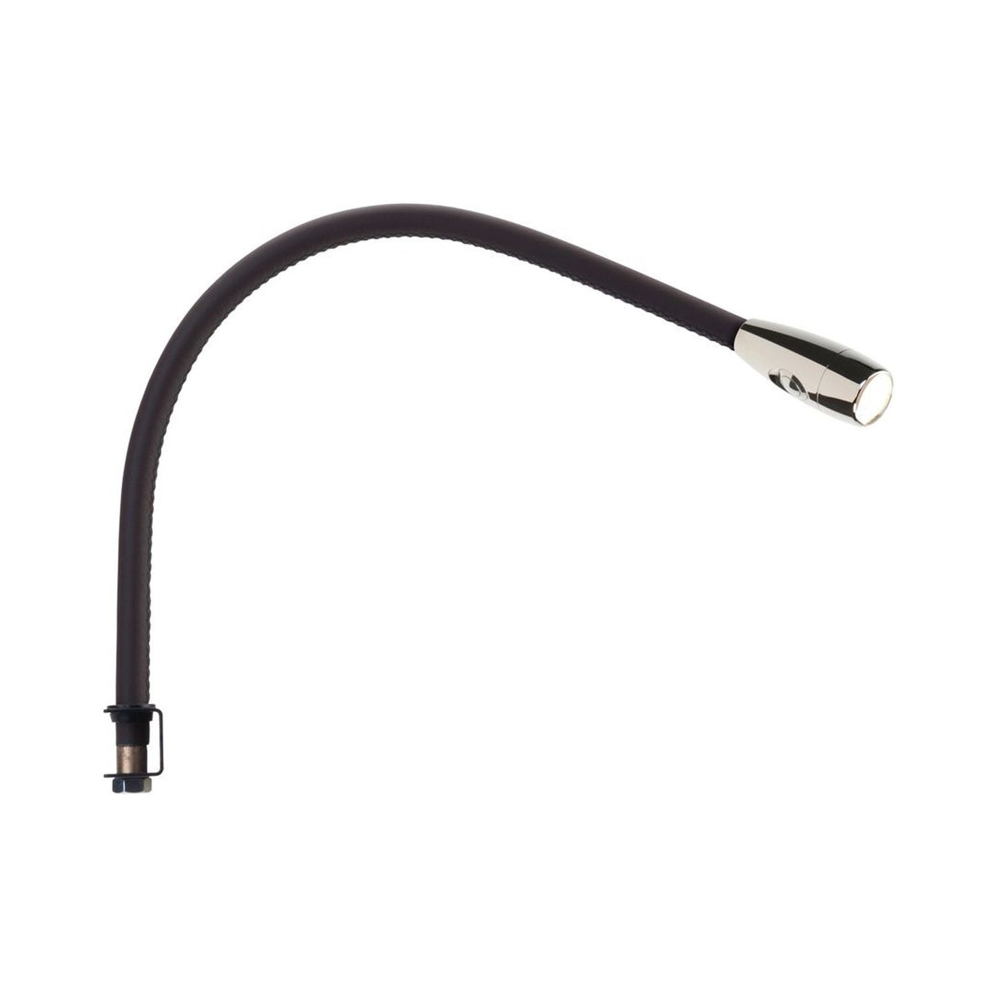 Jet Stream Over The Bedhead LED Wall Light in Polished Nickel/Chocolate Brown.