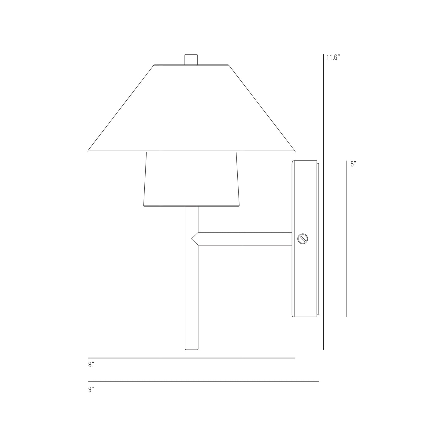 Oxford Double Wall Light - line drawing.