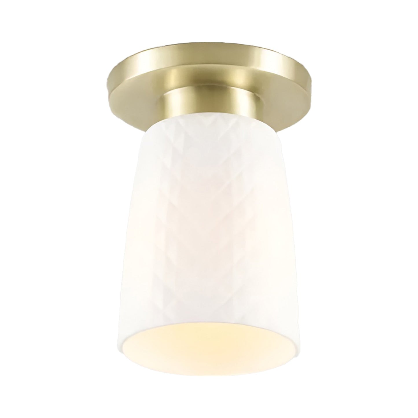 Oxford Flush Mount Ceiling Light in Satin Brass.