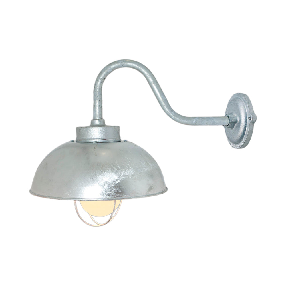 Shipyard Wall Light in Galvanised Silver (Frosted Glass).