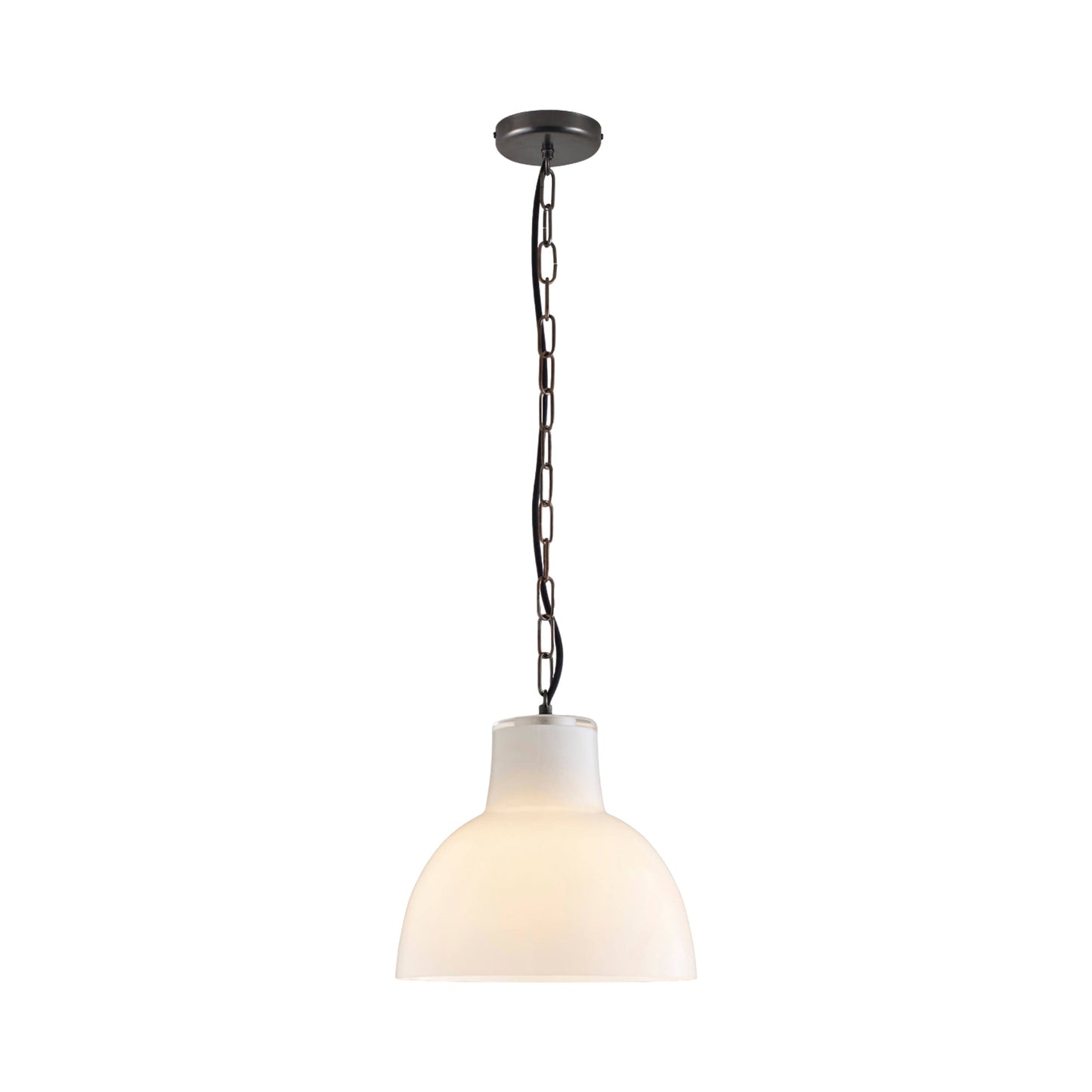 York Pendant Light in Opal/Weathered Brass (Large).