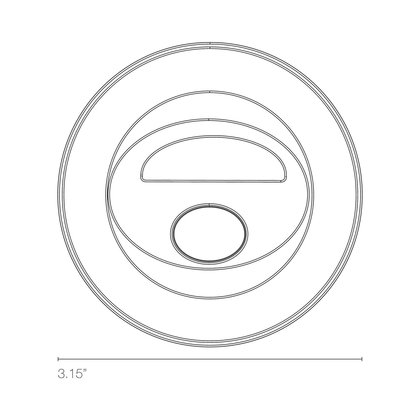Zephyr LED Wall Light - line drawing.