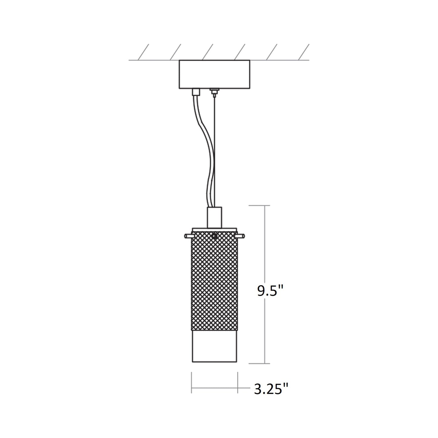 Lotus Pendant Light - line drawing.