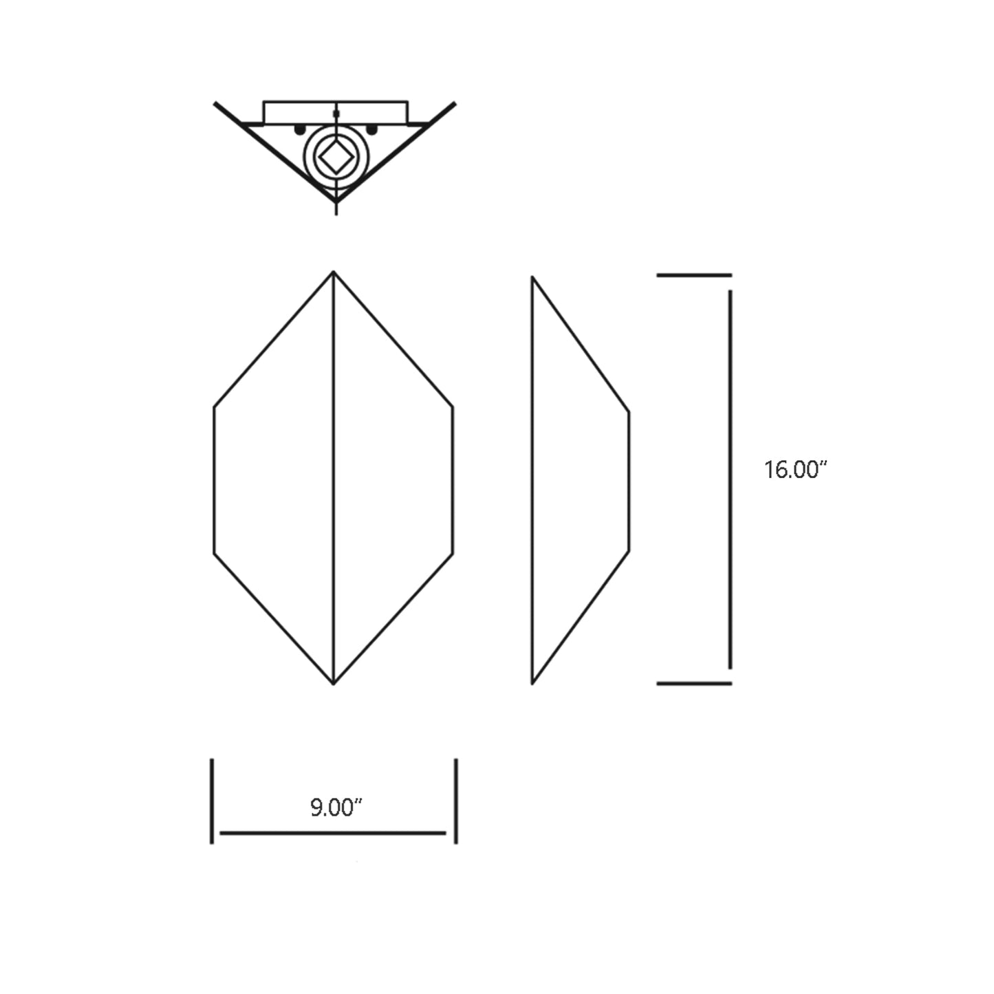 Motto Outdoor LED Wall Light - line drawing.