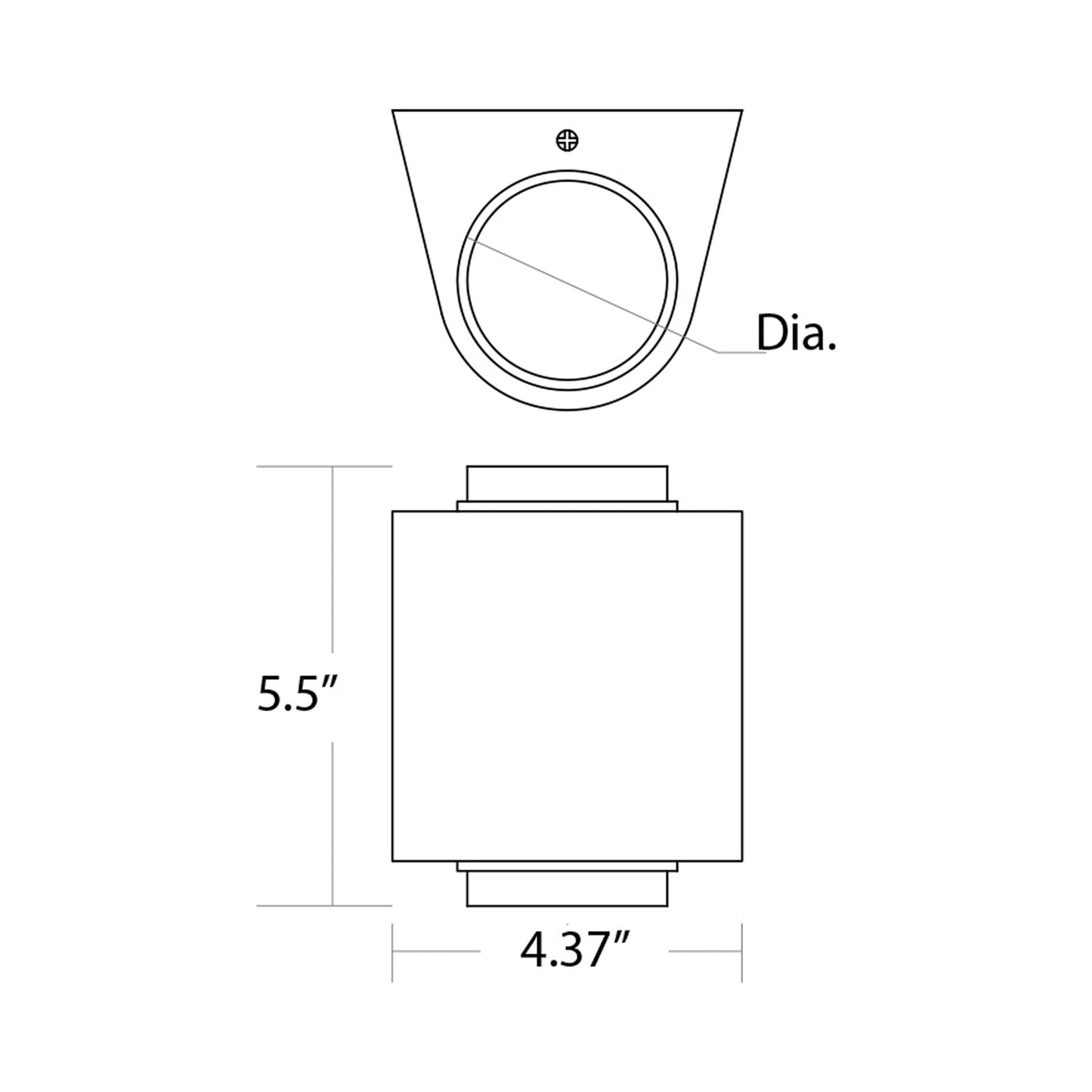 Rico Outdoor LED Wall Light - line drawing.