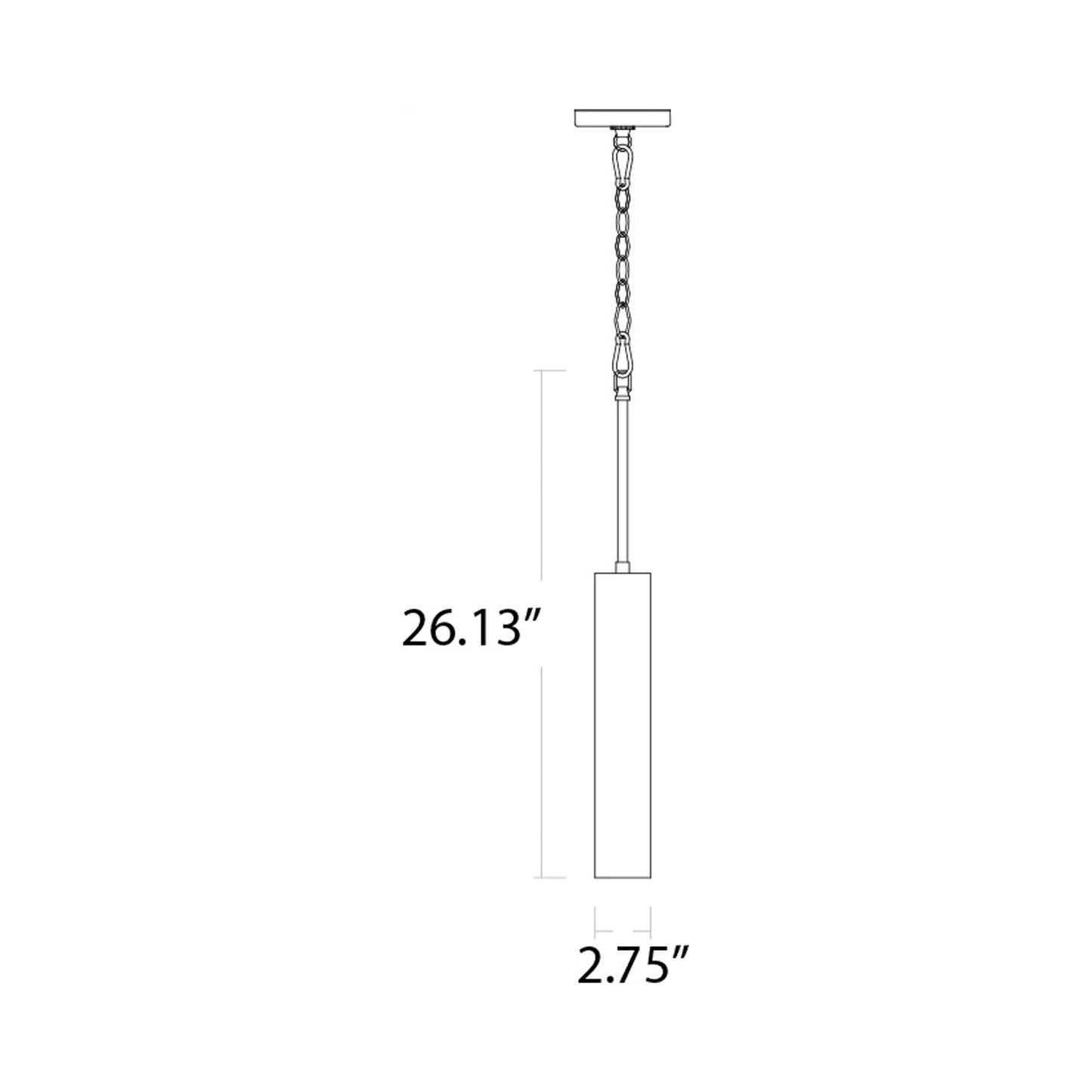 Totem LED Pendant Light - line drawing.