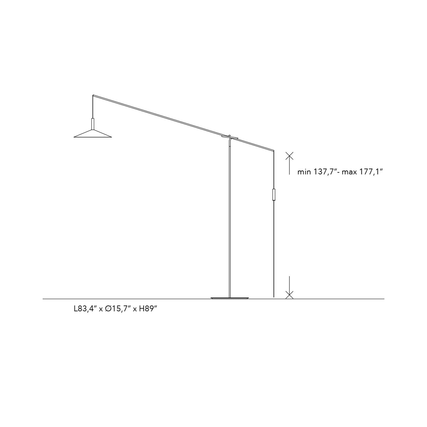 Altura LED Floor Lamp - line drawing.