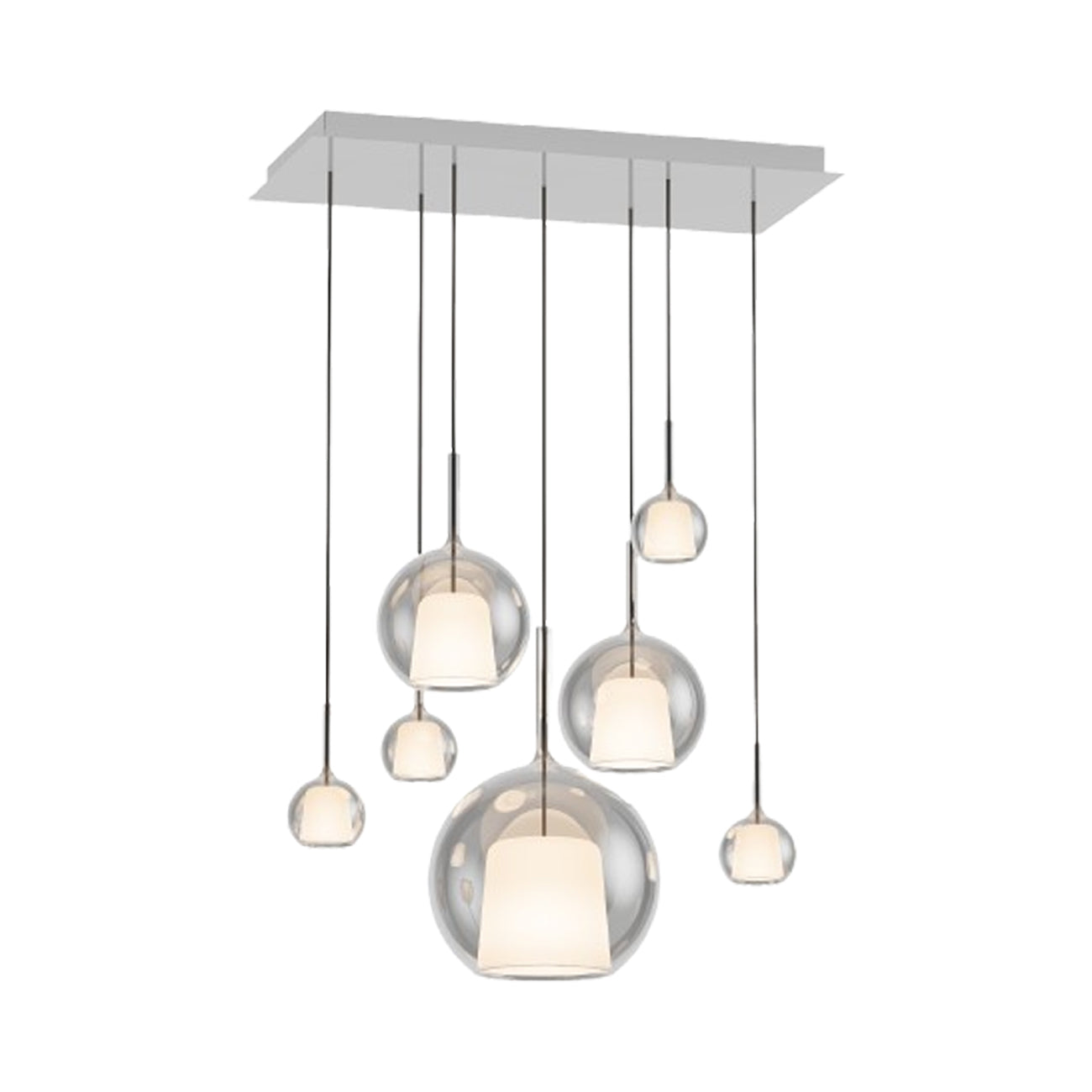 Glo Rectangular Chandelier in Transparent.