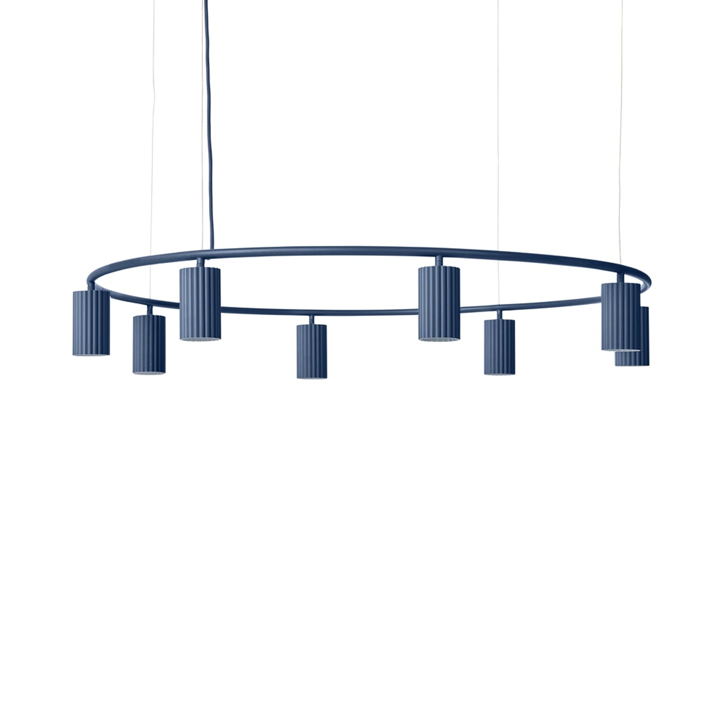 Donna Circle Pendant Light in Midnight Blue (8-Light).