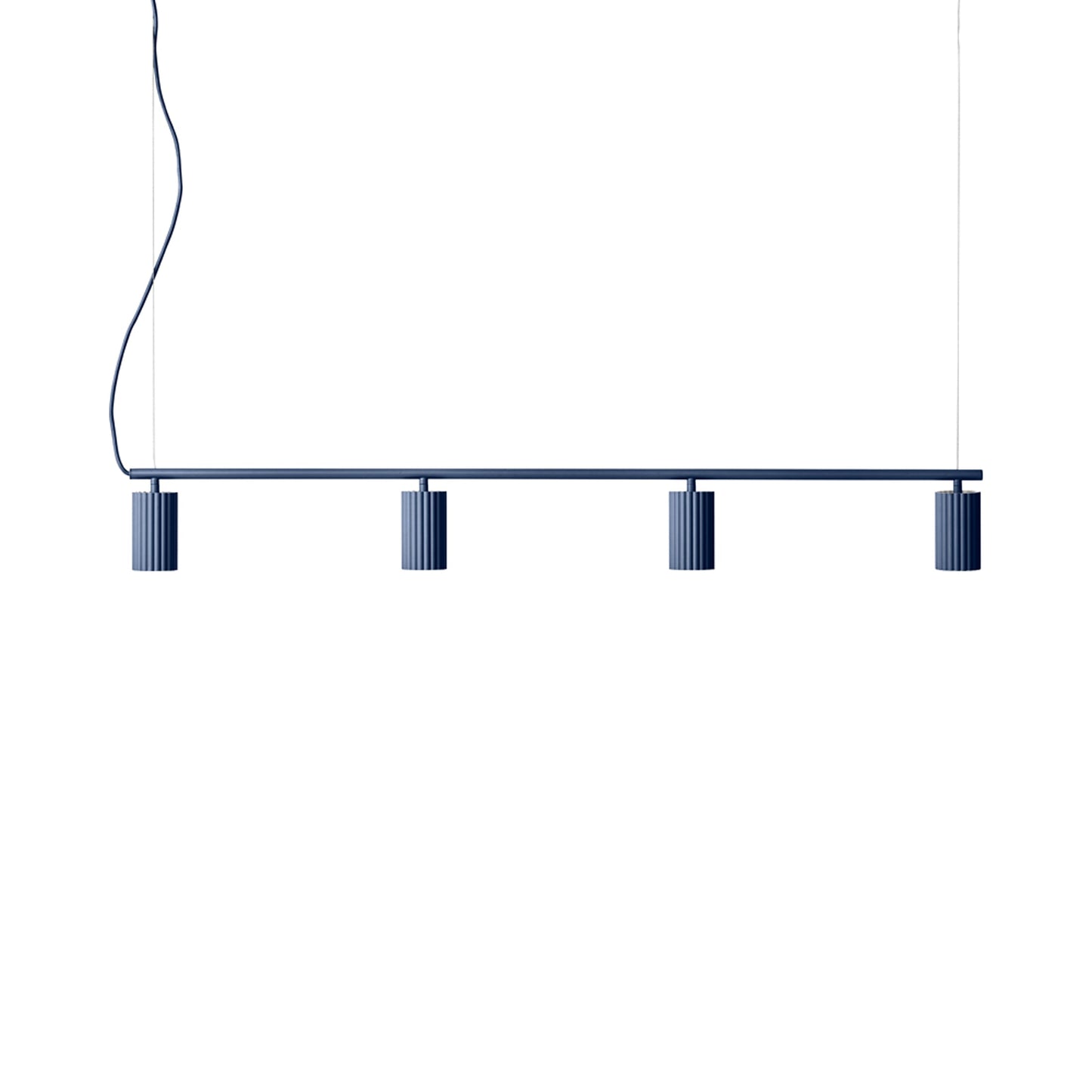 Donna Linear Pendant Light in Midnight Blue.