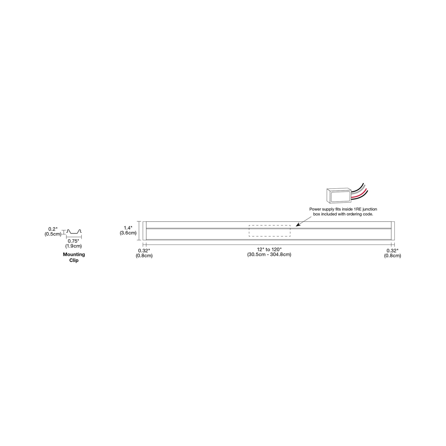 Audrey Vanity 24VDC Remote Power - line drawing.