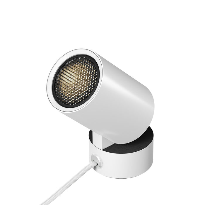 Big Shorty LED Adjustable Floor Lamp in White.