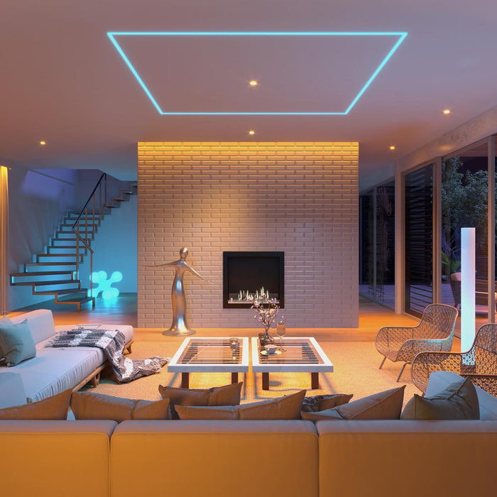 Light Channel LED Surface Mount Ceiling Light in living room.